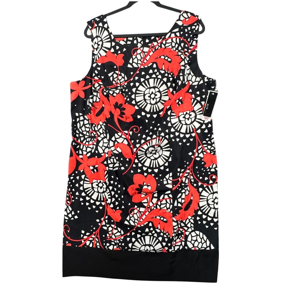 NWT ALYX Womens Floral‎ Sleeveless Sheath Dress Black Red White 20W Chic